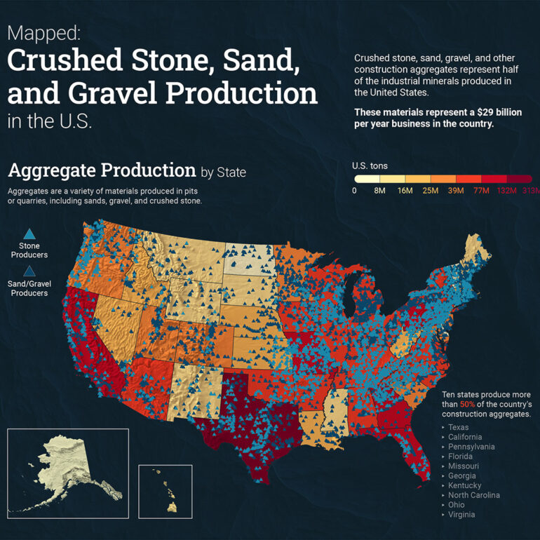 Mapped: Crushed Stone, Sand, and Gravel Production - Mineralocity