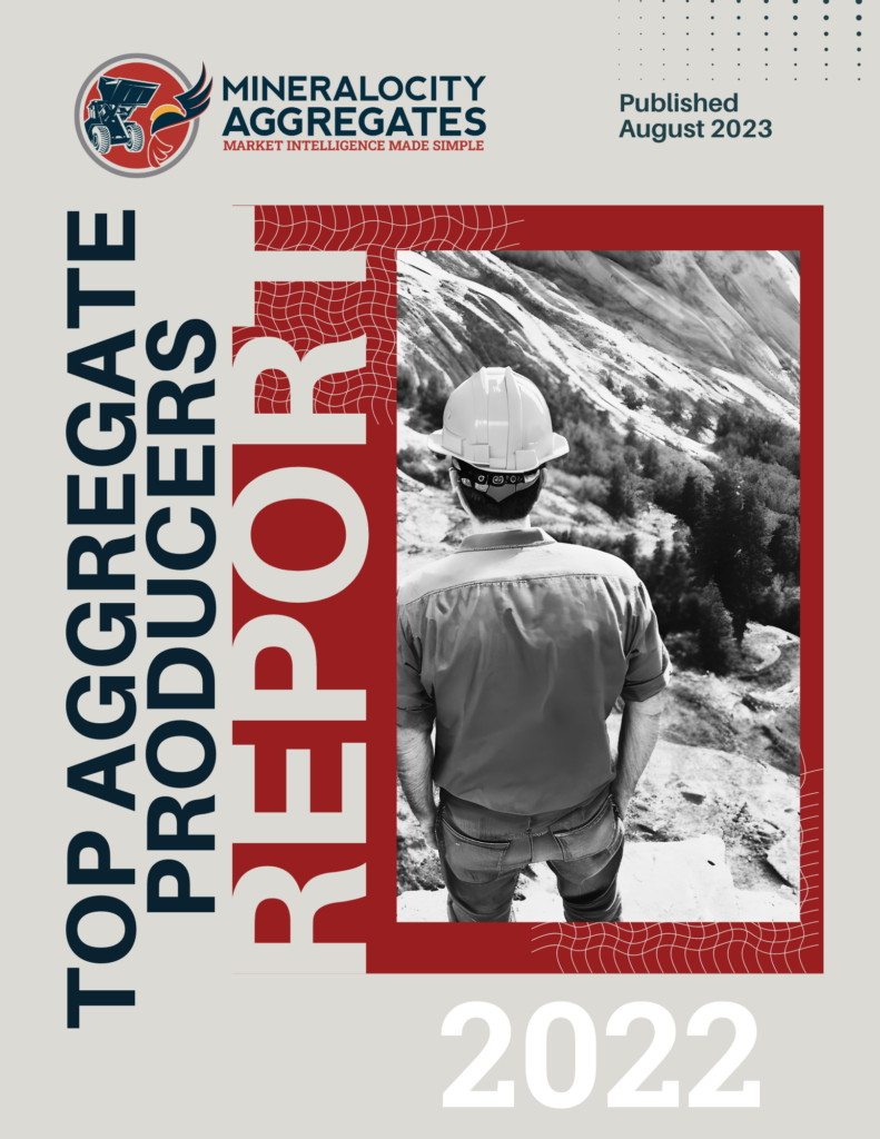 Report cover for the top three construction aggregate producers in each US state.