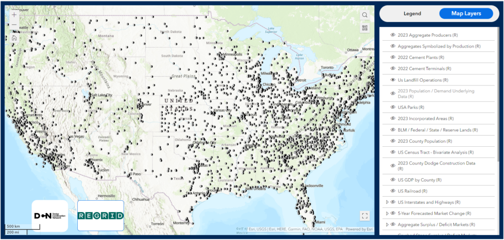 A map of all the landfill sites in the United States