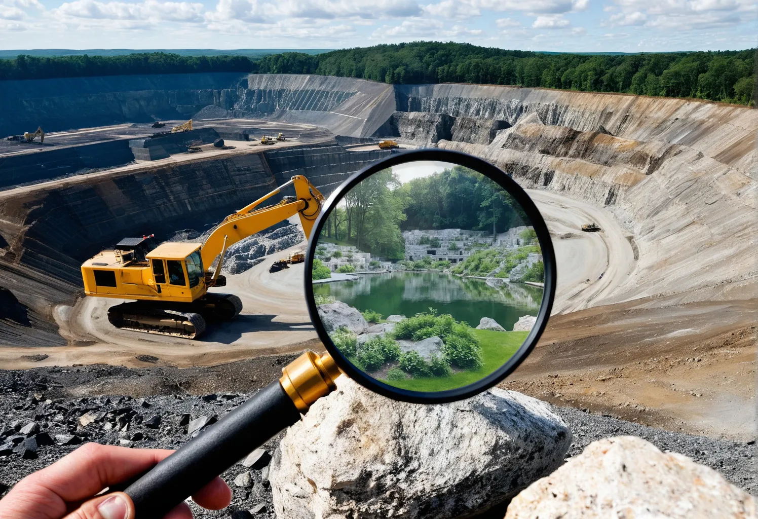 Quarry with Park Inside Glass